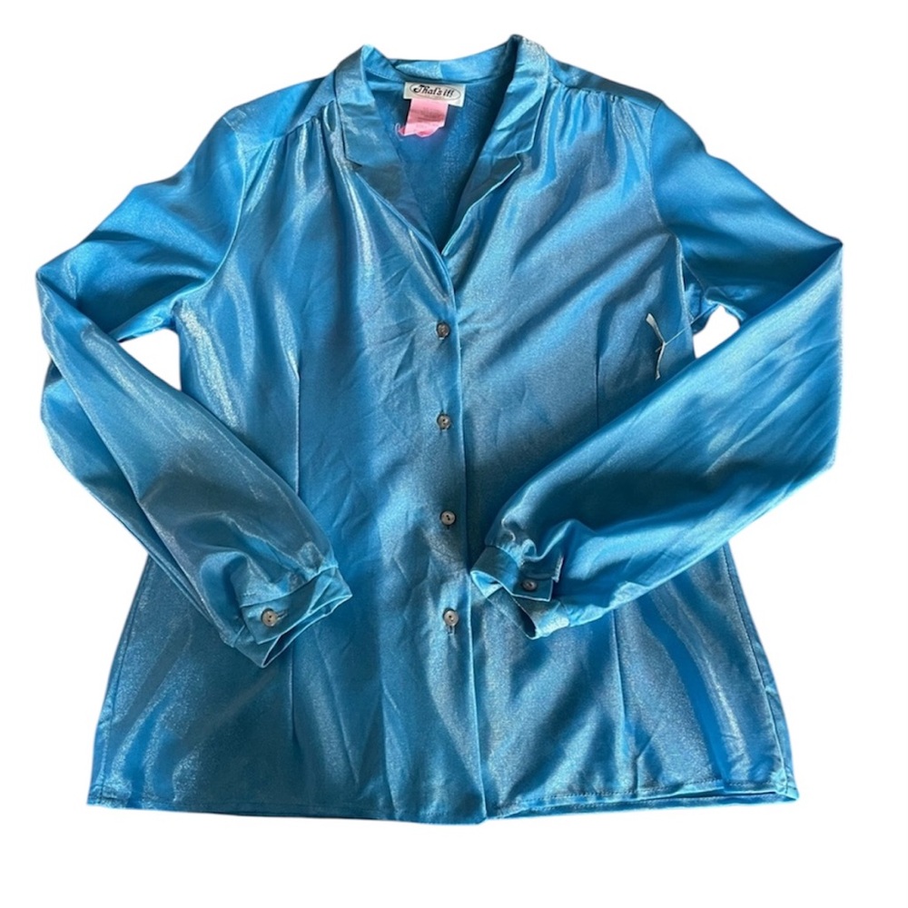 Vintage Deadstock 70s shiny retro disco blouse
